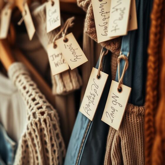 Vintage rack with tags
